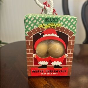Mad beauty merry Christmas soap on a rope Santa’s butt